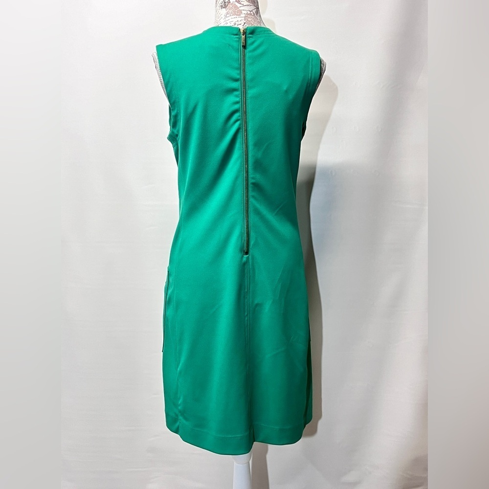 SHARAGANO Green sleeveless shift dress‎ size 6. - Picture 5 of 13